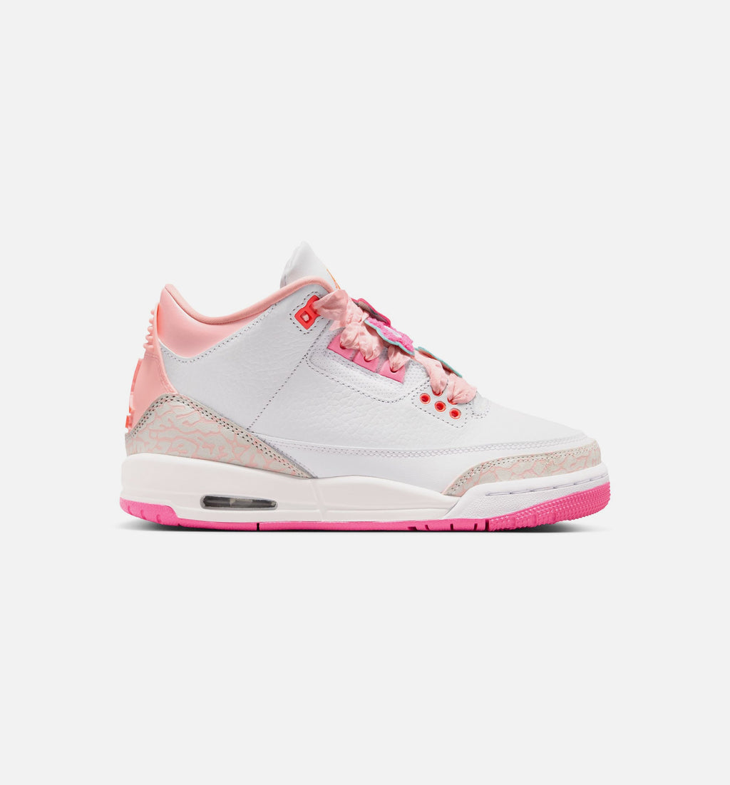Air Jordan 3 Retro "Spring Flowers" Grade School Lifestyle Shoes – Pearl Pink/Pink Bloom/Pink Glow/Hyper Orange