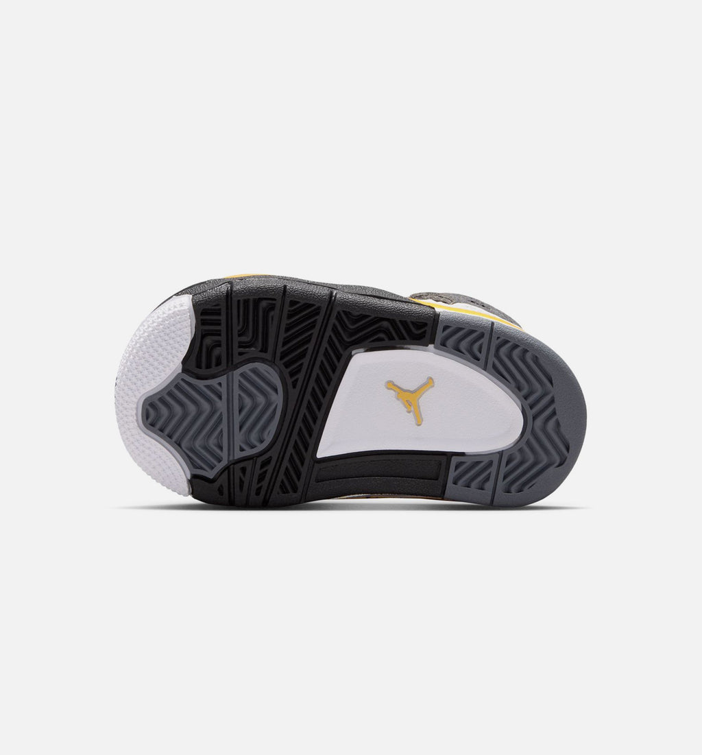 Air Jordan 4 Retro "Rare Air" Tour Yellow Infant/Toddler Lifestyle Shoes – White/Dark Blue Grey/Black/Tour Yellow