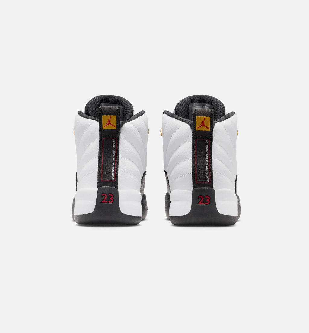 Air Jordan 12 Retro Taxi Preschool Lifestyle Shoes – White/Black/Taxi