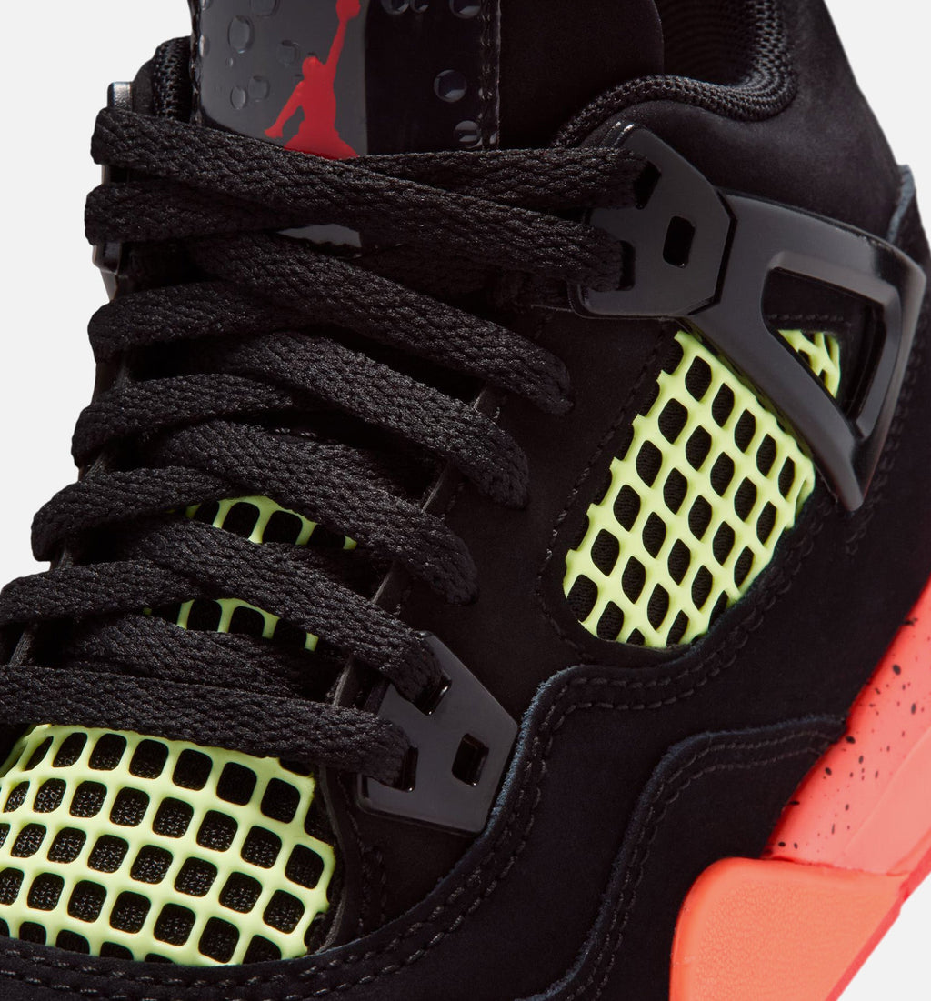 Air Jordan 4 Retro "Black Infrared 23" Preschool Lifestyle Shoes – Black/Infrared 23/Bright Mango