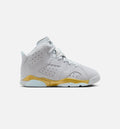 Air Jordan 6 Retro Pearl Preschool Lifestyle Shoes – Pure Platinum/Glacier Blue/Metallic Gold