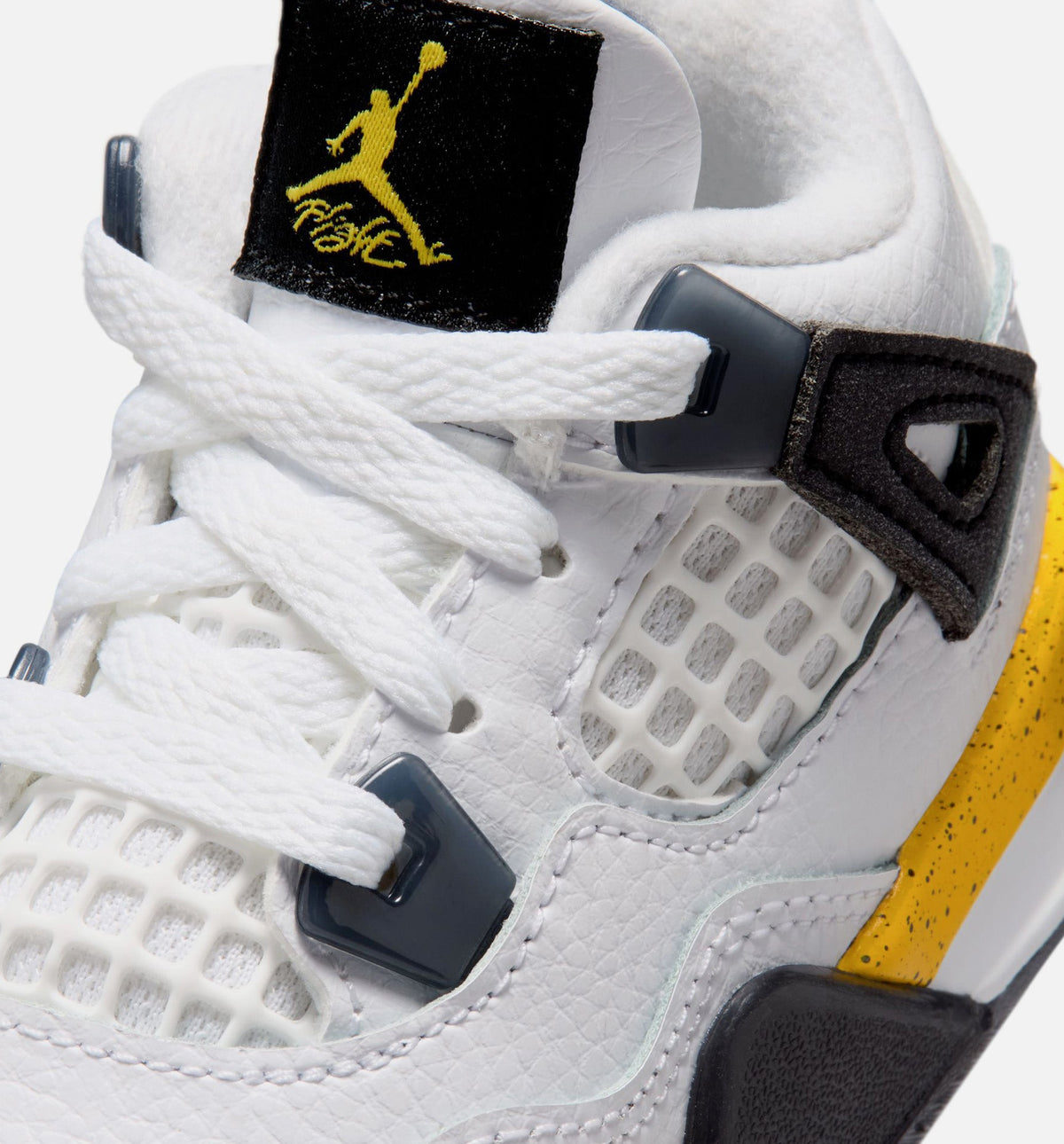 Air Jordan 4 Retro "Rare Air" Tour Yellow Infant/Toddler Lifestyle Shoes – White/Dark Blue Grey/Black/Tour Yellow