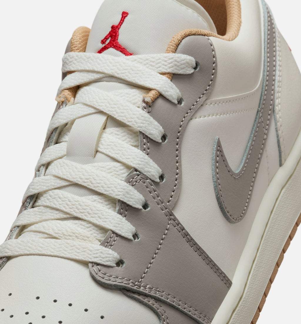 Air Jordan 1 Low Men's Lifestyle Shoes – Sail/Fire Red/College Grey/Hemp