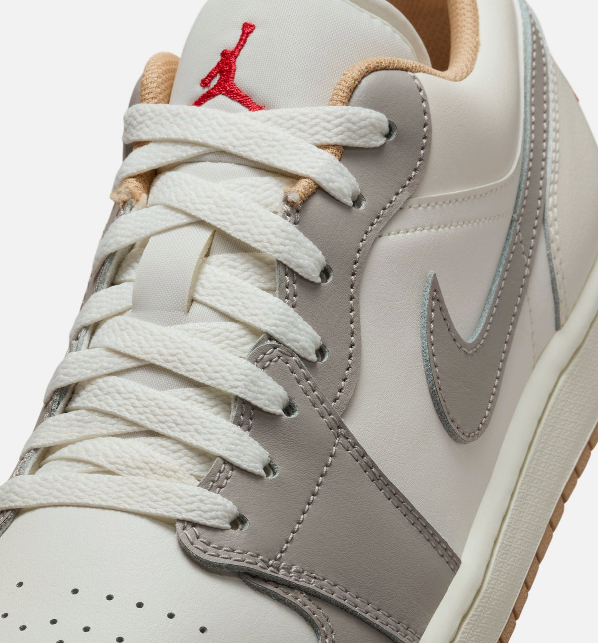 Air Jordan 1 Low Men's Lifestyle Shoes – Sail/Fire Red/College Grey/Hemp
