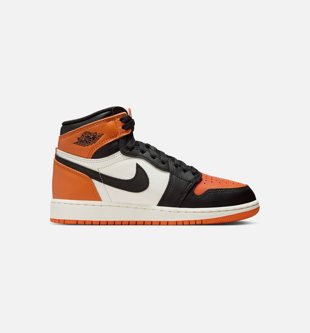 Air Jordan 1 Retro High OG "Shattered Backboard" Grade School Lifestyle Shoes – Black/Sail/Starfish