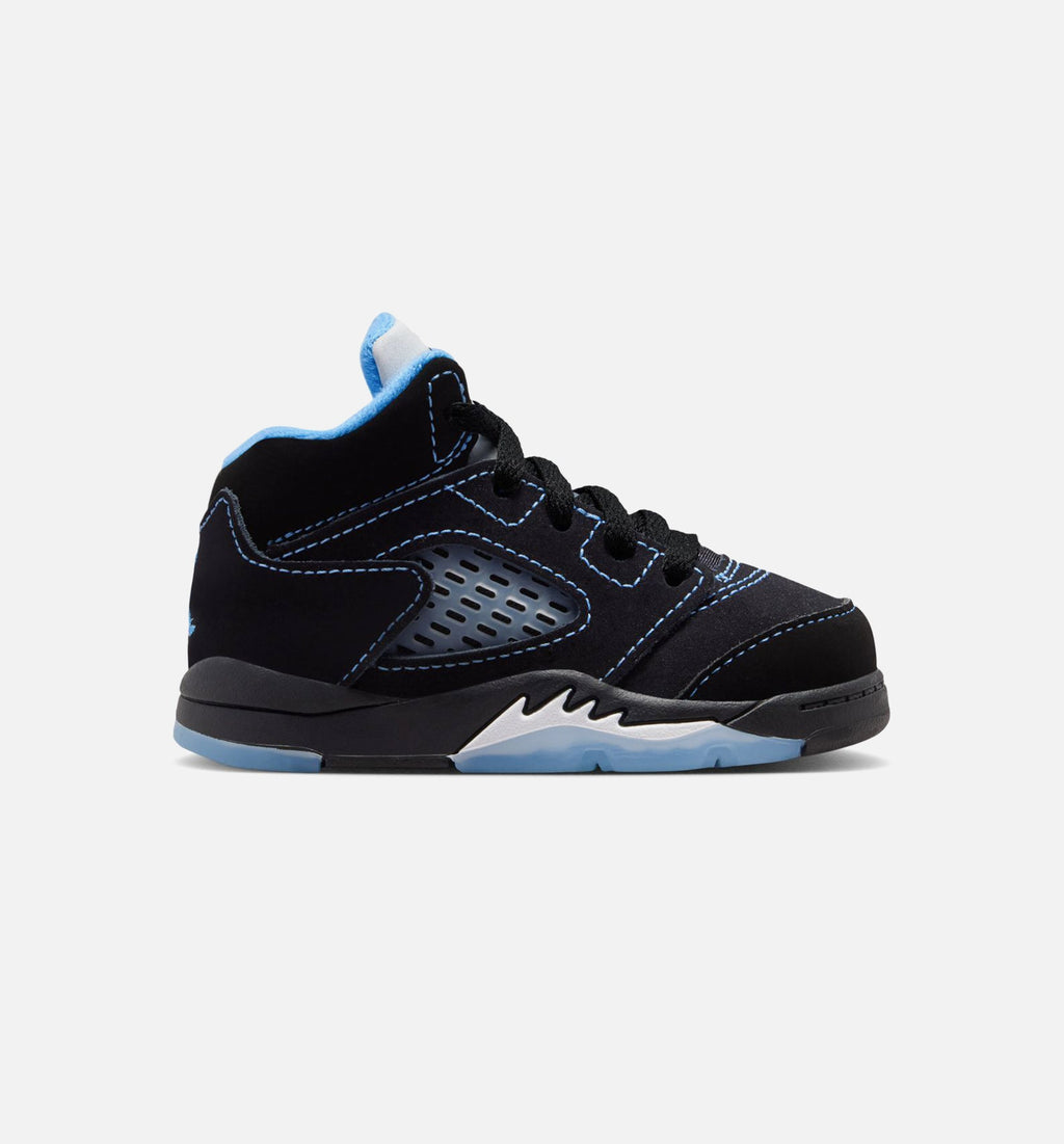 Air Jordan 5 Retro "Black Carolina" Infant/Toddler Lifestyle Shoes – Black/University Blue/White
