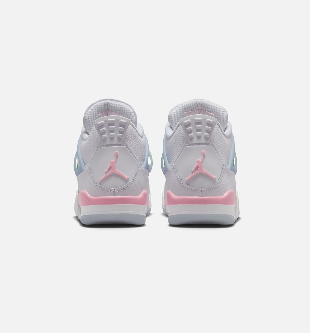 Air Jordan 4 Retro "Medium Soft Pink" Grade School Lifestyle Shoes – White/Medium Soft Pink/Half Blue