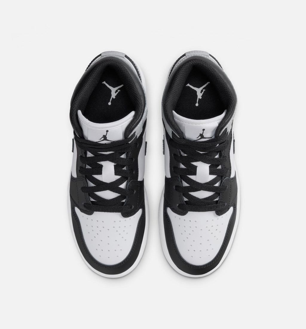 Air Jordan 1 Mid "Light Smoke Grey" Grade School Lifestyle Shoes – White/Light Smoke Grey/Black