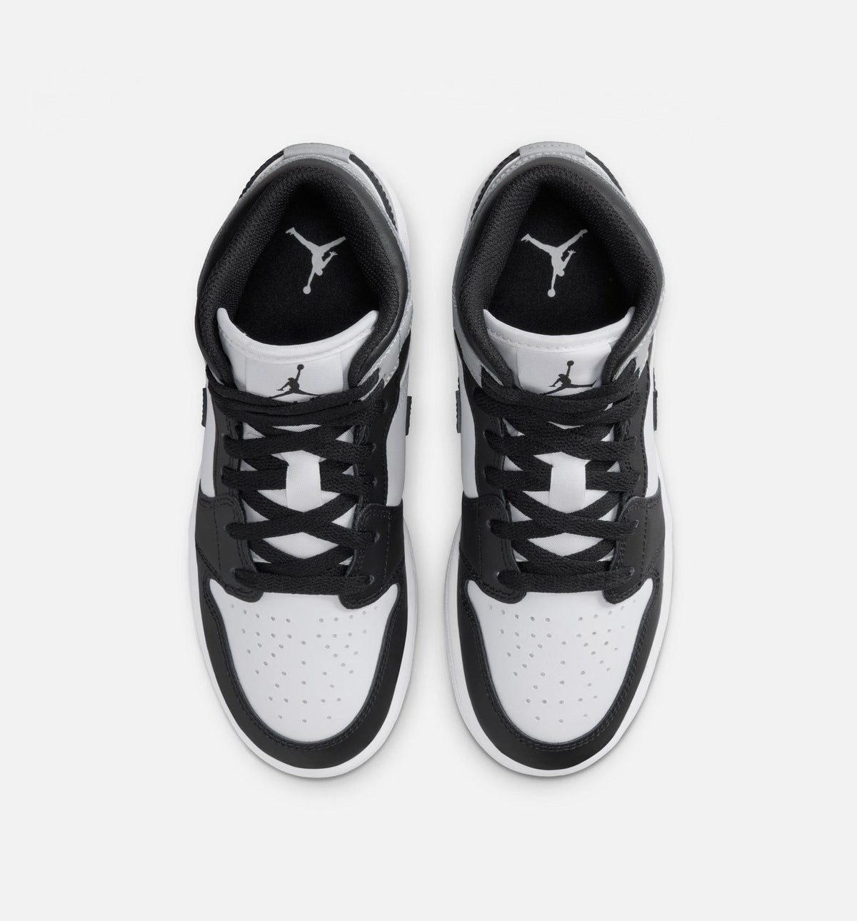 Air Jordan 1 Mid "Light Smoke Grey" Grade School Lifestyle Shoes – White/Light Smoke Grey/Black