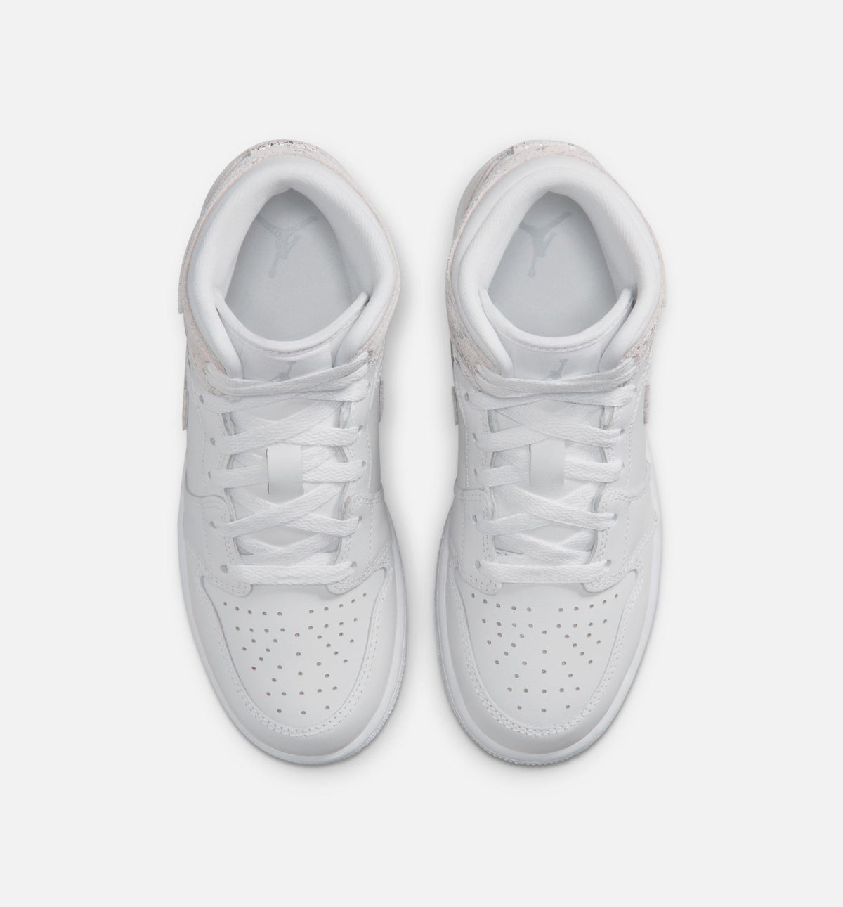 Air Jordan 1 Mid SE "Field Silver" Grade School Lifestyle Shoes – White/Field Silver