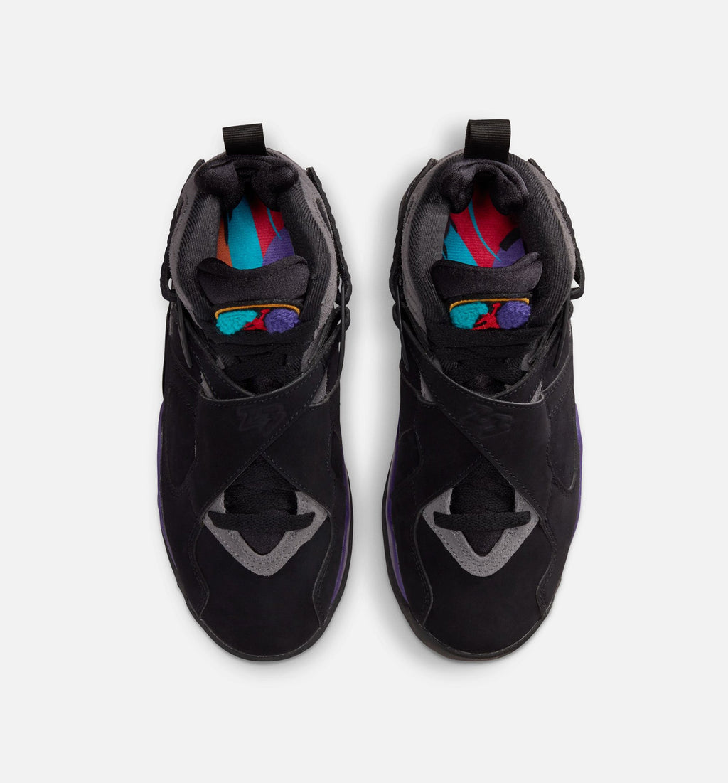 Air Jordan 8 Retro Aqua Grade School Lifestyle Shoes – Black/Multi-Color/Bright Concord