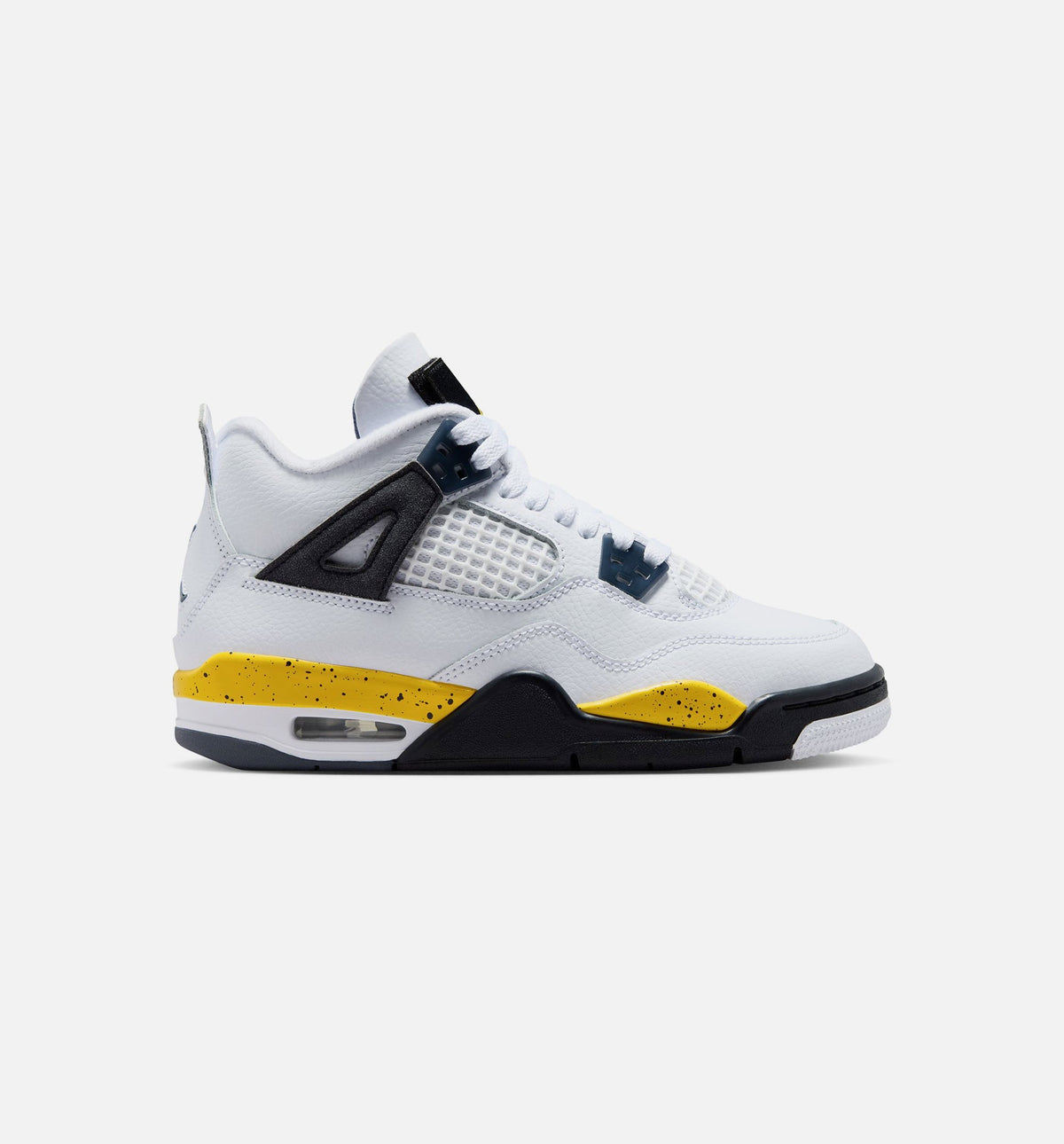 Air Jordan 4 Retro "Rare Air" Tour Yellow Grade School Lifestyle Shoes – White/Dark Blue Grey/Black/Tour Yellow