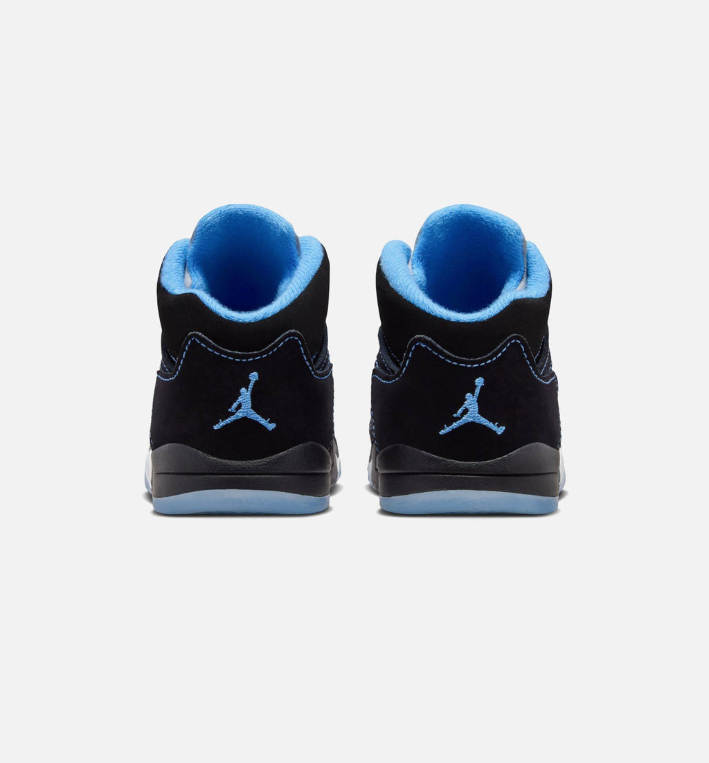 Air Jordan 5 Retro "Black Carolina" Infant/Toddler Lifestyle Shoes – Black/University Blue/White