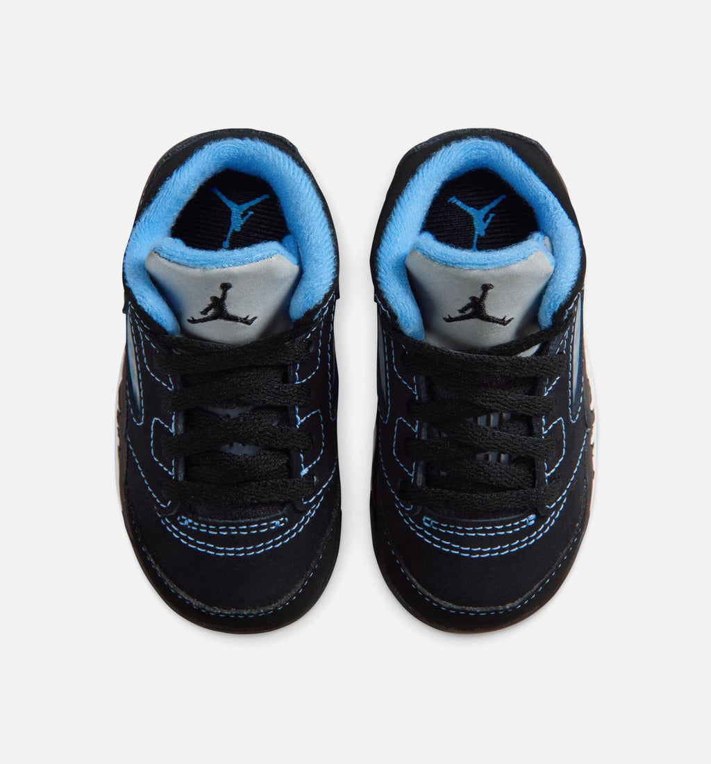 Air Jordan 5 Retro "Black Carolina" Infant/Toddler Lifestyle Shoes – Black/University Blue/White