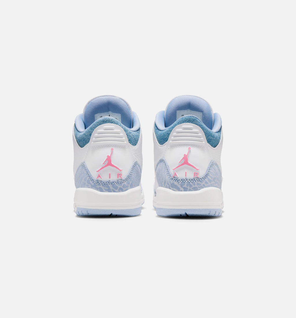 Air Jordan 3 Retro "Cobalt Bliss" Grade School Lifestyle Shoes – White/Cobalt Bliss/Football Grey/Pink Glow