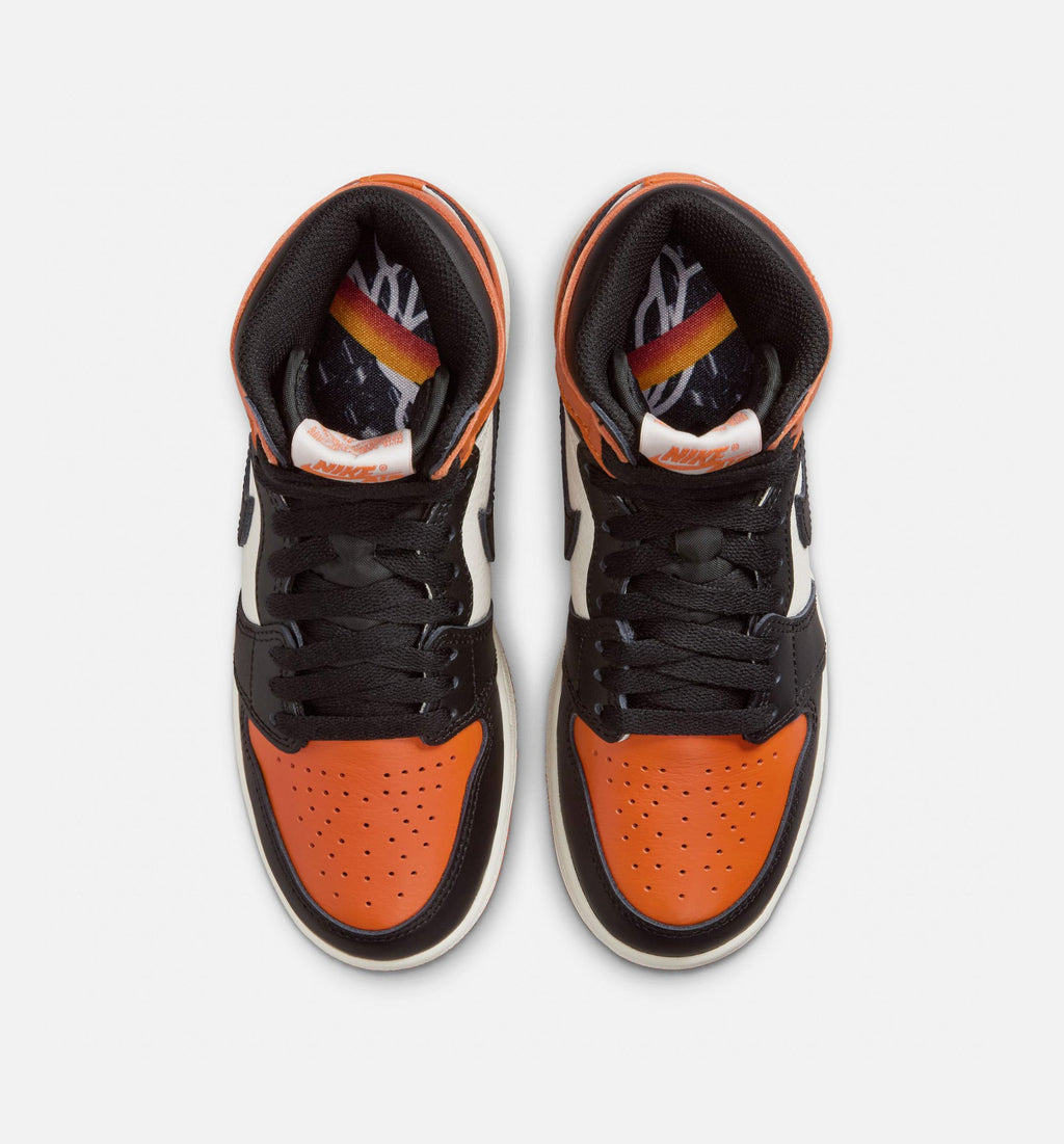 Air Jordan 1 Retro High OG "Shattered Backboard" Grade School Lifestyle Shoes – Black/Sail/Starfish