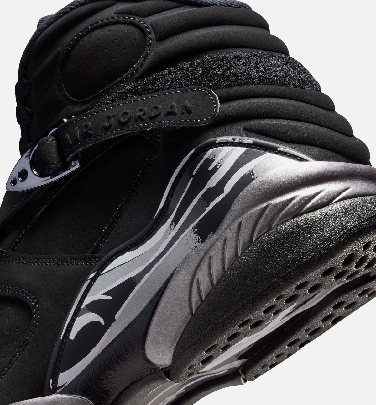 Air Jordan 8 Retro Chrome Men's Lifestyle Shoes – Black/White/Light Graphite
