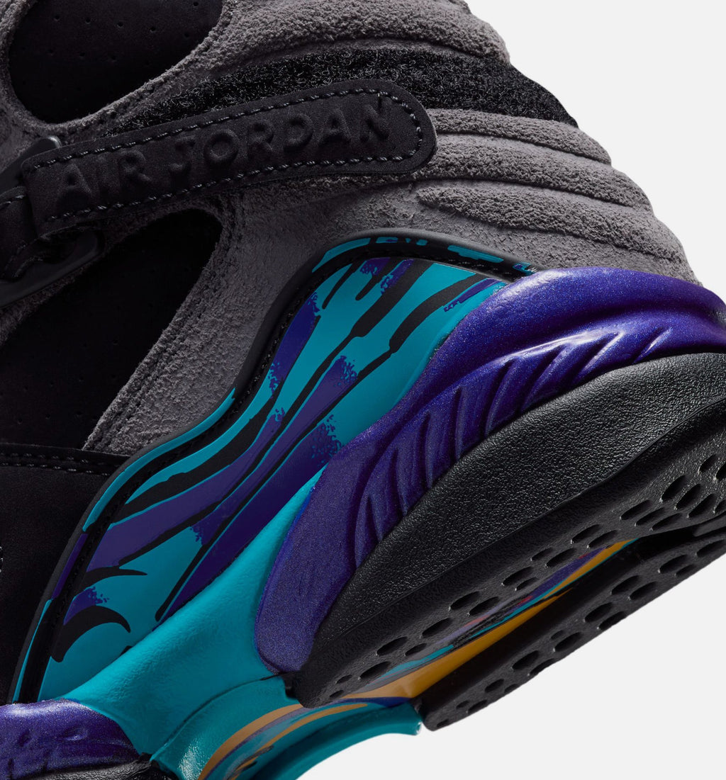Air Jordan 8 Retro Aqua Grade School Lifestyle Shoes – Black/Multi-Color/Bright Concord