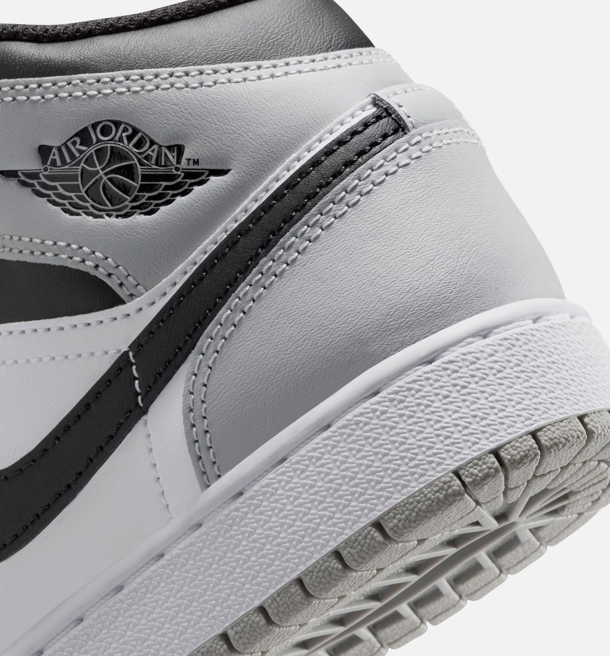 Air Jordan 1 Mid "Light Smoke Grey" Grade School Lifestyle Shoes – White/Light Smoke Grey/Black