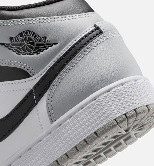 Air Jordan 1 Mid "Light Smoke Grey" Grade School Lifestyle Shoes – White/Light Smoke Grey/Black