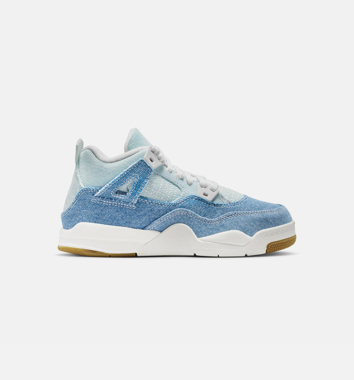 Air Jordan 4 Retro "Worn Blue" Preschool Lifestyle Shoes – Sail/Worn Blue/Metallic Gold