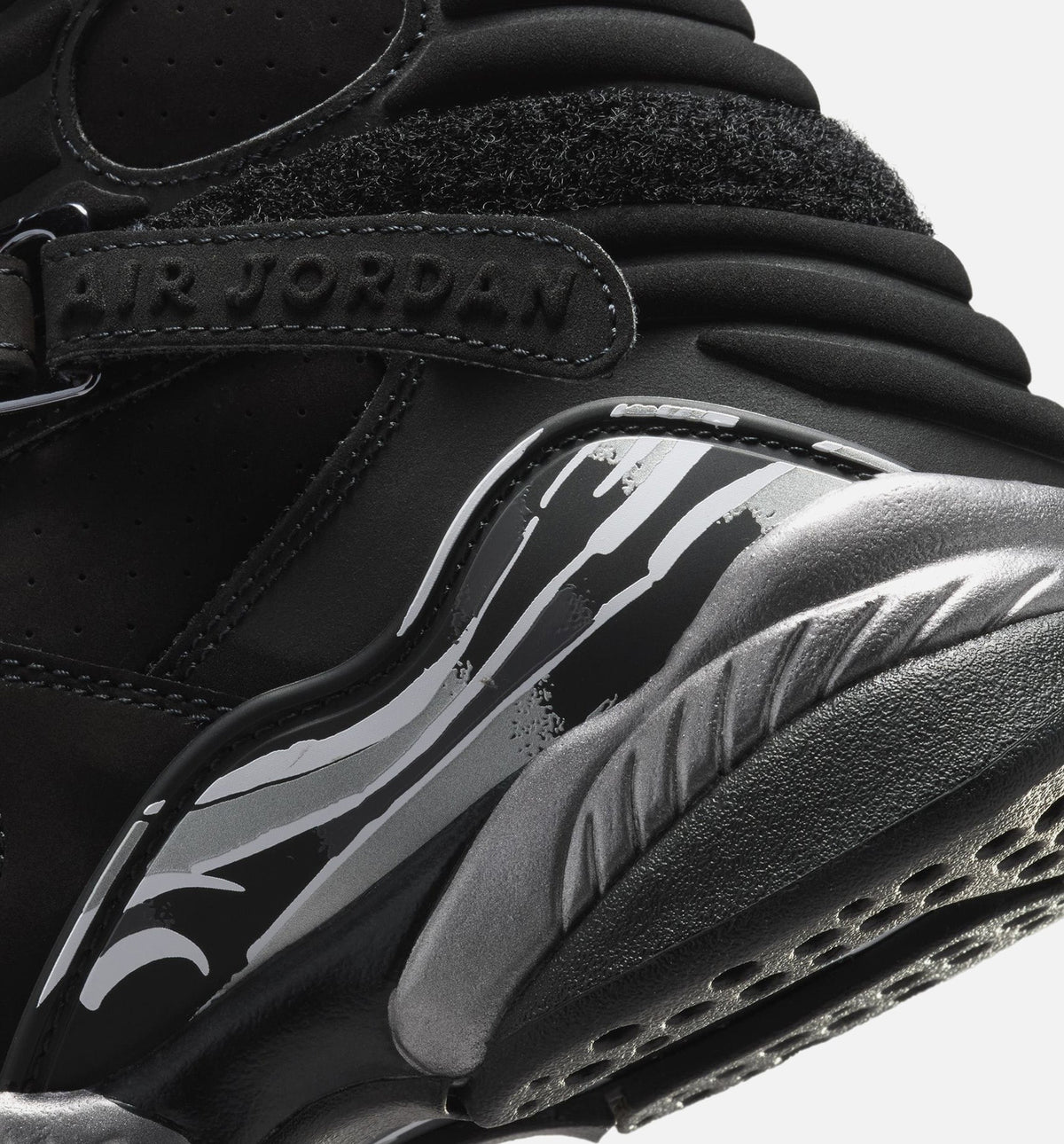 Air Jordan 8 Retro Chrome Grade School Lifestyle Shoes – Black/White/Light Graphite