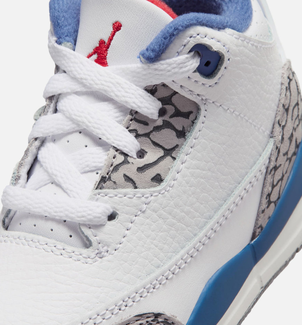 Air Jordan 3 Retro OG "True Blue" Infant/Toddler Lifestyle Shoes – White/Fire Red/True Blue