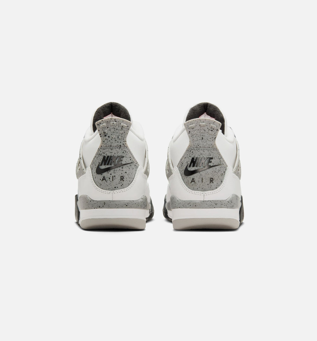 Air Jordan 4 Retro "White Cement" Grade School Lifestyle Shoes – Summit White/Fire Red/Cement Grey/Black