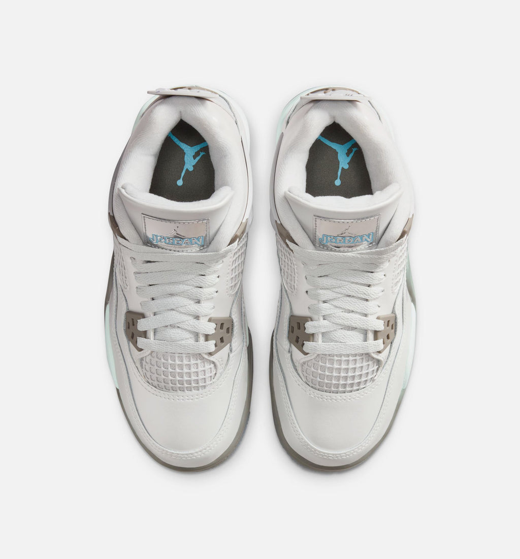 Air Jordan 4 Retro "Blue Chill" Grade School Lifestyle Shoes – Photon Dust/Blue Chill/Flat Pewter/White/Blue Tint