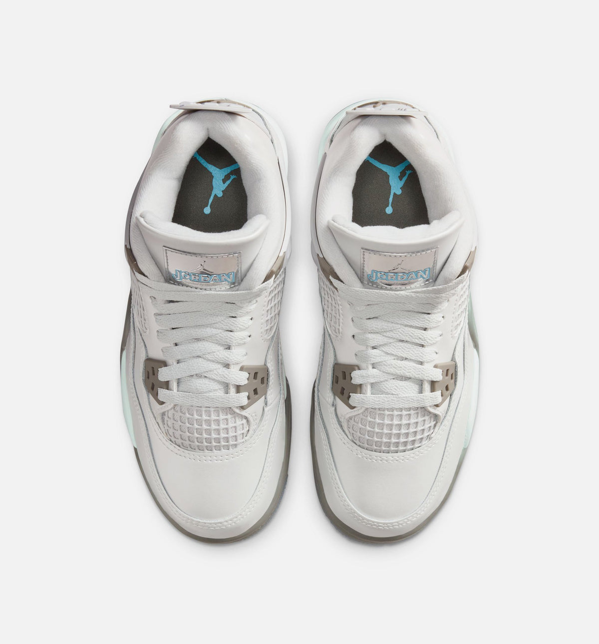 Air Jordan 4 Retro "Blue Chill" Grade School Lifestyle Shoes – Photon Dust/Blue Chill/Flat Pewter/White/Blue Tint