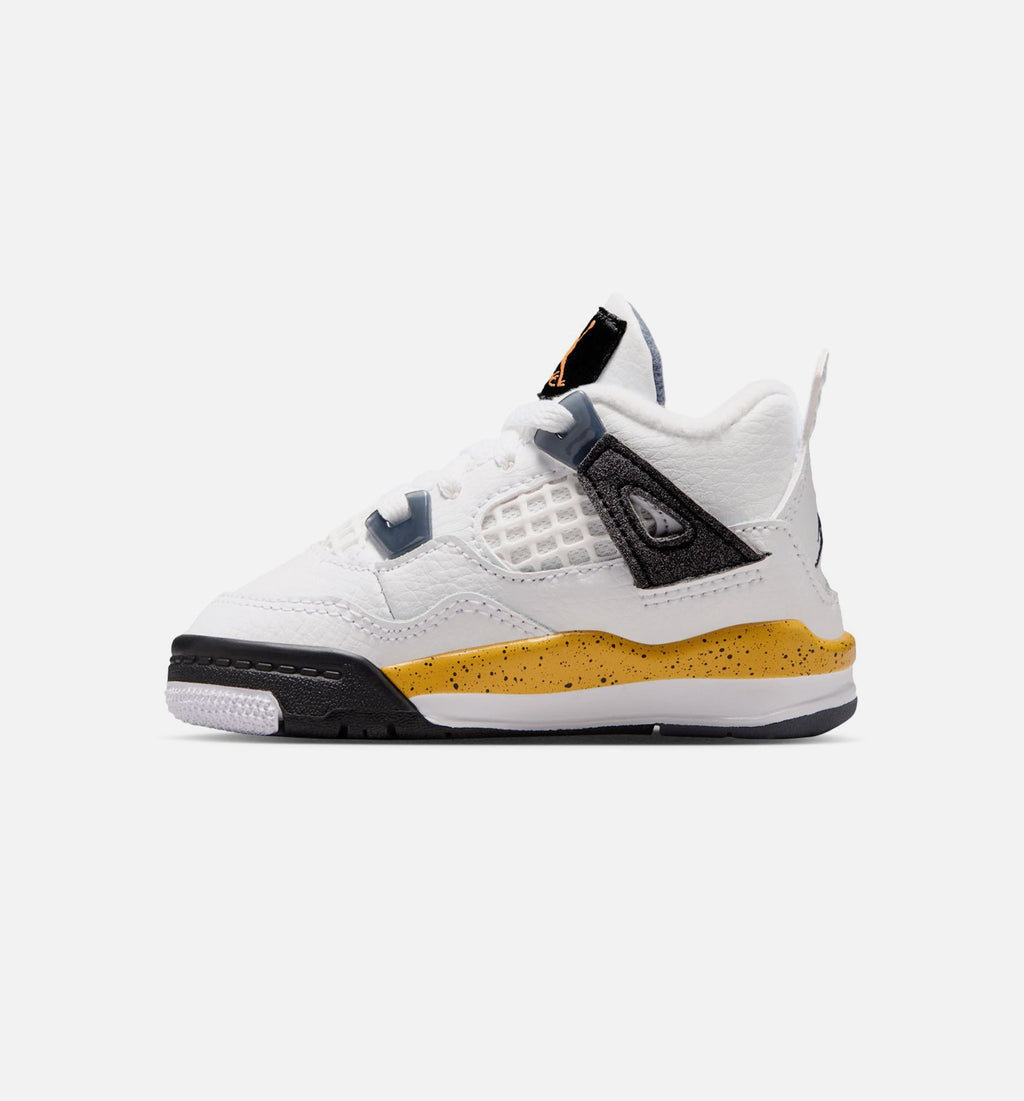 Air Jordan 4 Retro "Rare Air" Tour Yellow Infant/Toddler Lifestyle Shoes – White/Dark Blue Grey/Black/Tour Yellow
