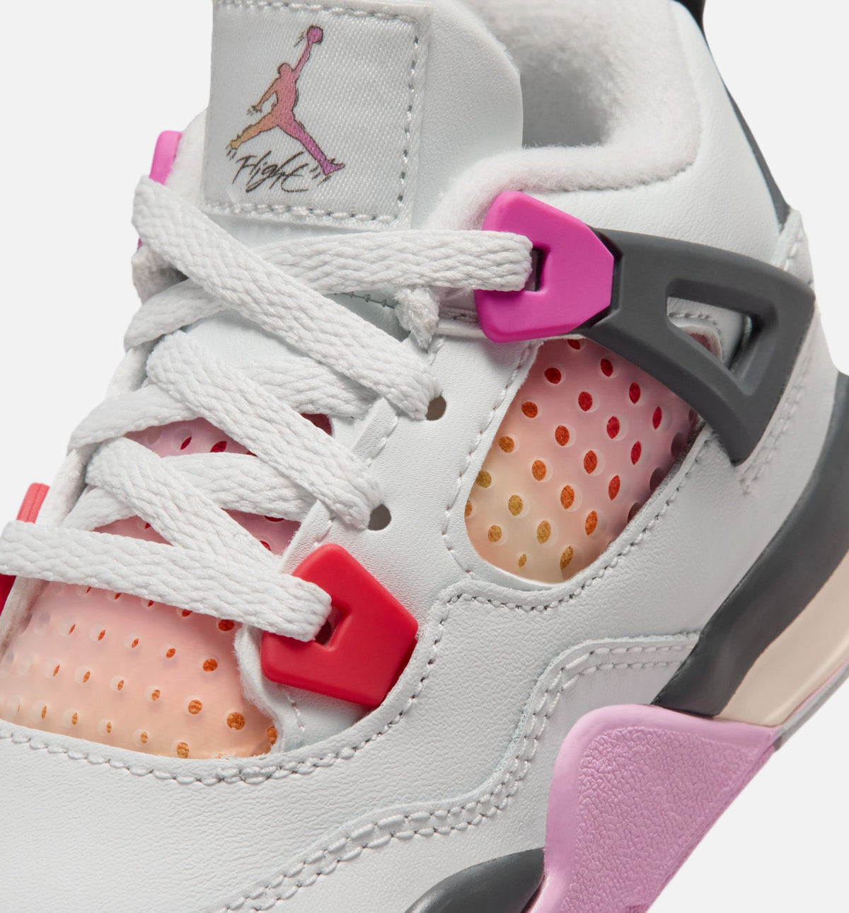 Air Jordan 4 Retro "Comic" Infant/Toddler Lifestyle Shoes – Off White/Fire Pink/Anthracite
