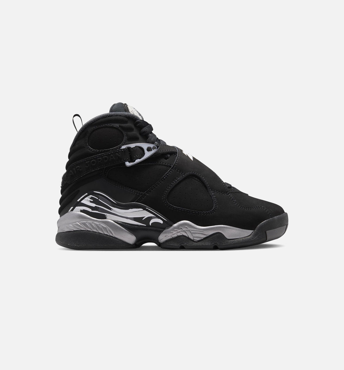 Air Jordan 8 Retro Chrome Grade School Lifestyle Shoes – Black/White/Light Graphite