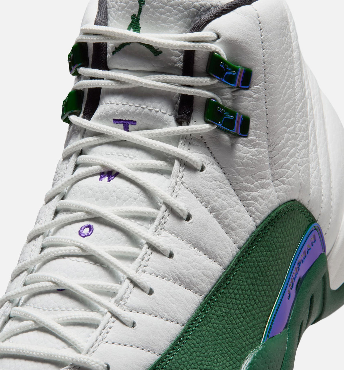 Air Jordan 12 Retro Idols Become Rivals Mens Lifestyle Shoe - Summit WhiteGorge GreenFierce Purple Free Shipping