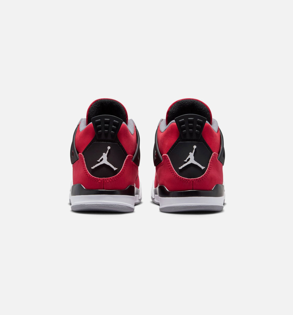 Air Jordan 4 Retro "Toro Bravo" Preschool Lifestyle Shoes – Fire Red/White/Black/Cement Grey