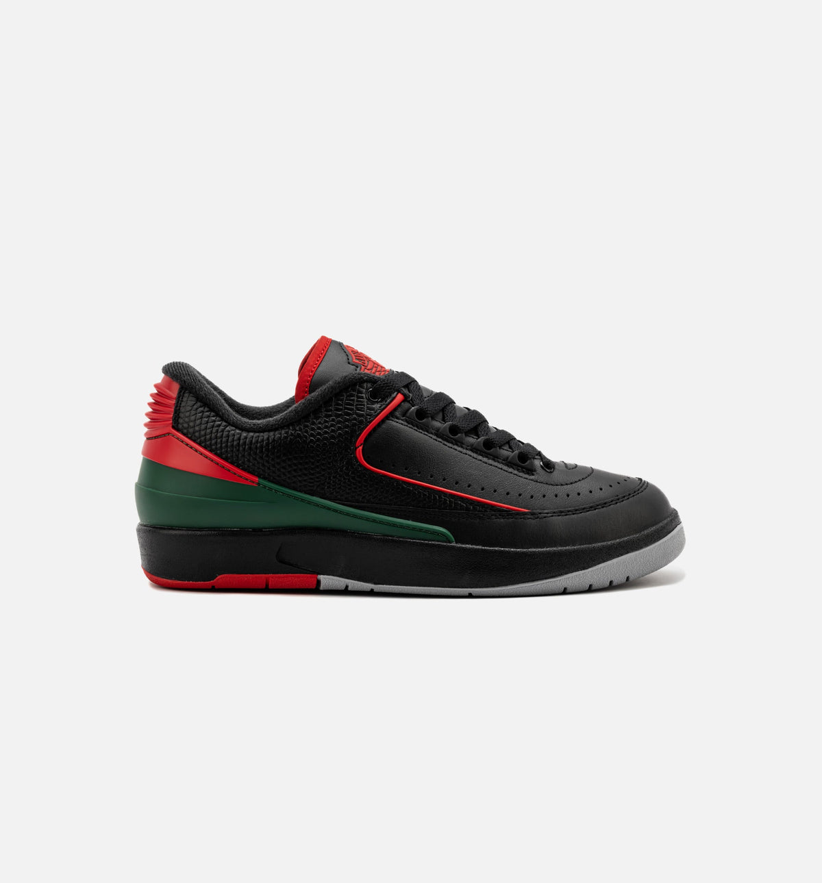 Air Jordan 2 Retro Low "Christmas" Grade School Lifestyle Shoes – Black/Fire Red/Cement Grey