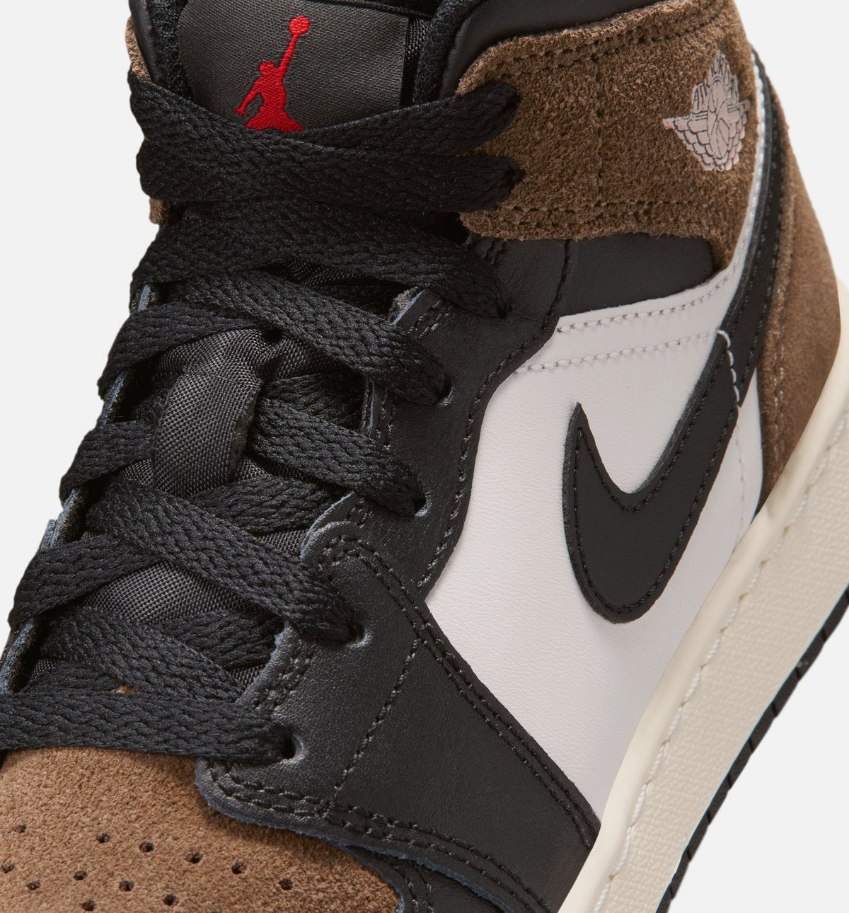 Air Jordan 1 Mid "Palomino" Grade School Lifestyle Shoes – Black/Phantom/Palomino/University Red