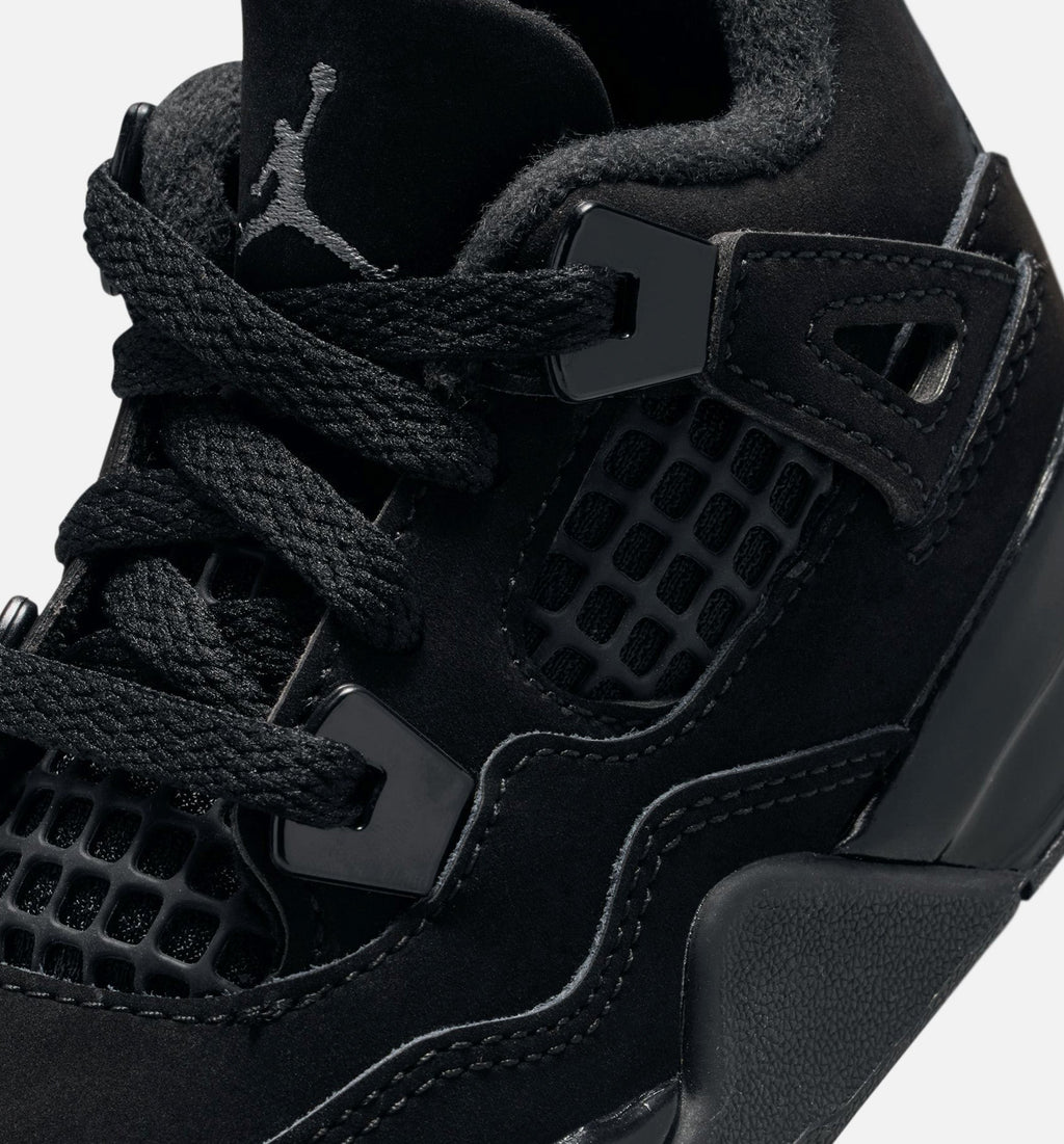 Air Jordan 4 Retro "Black Cat" Infant/Toddler Lifestyle Shoes – Black/Light Graphite