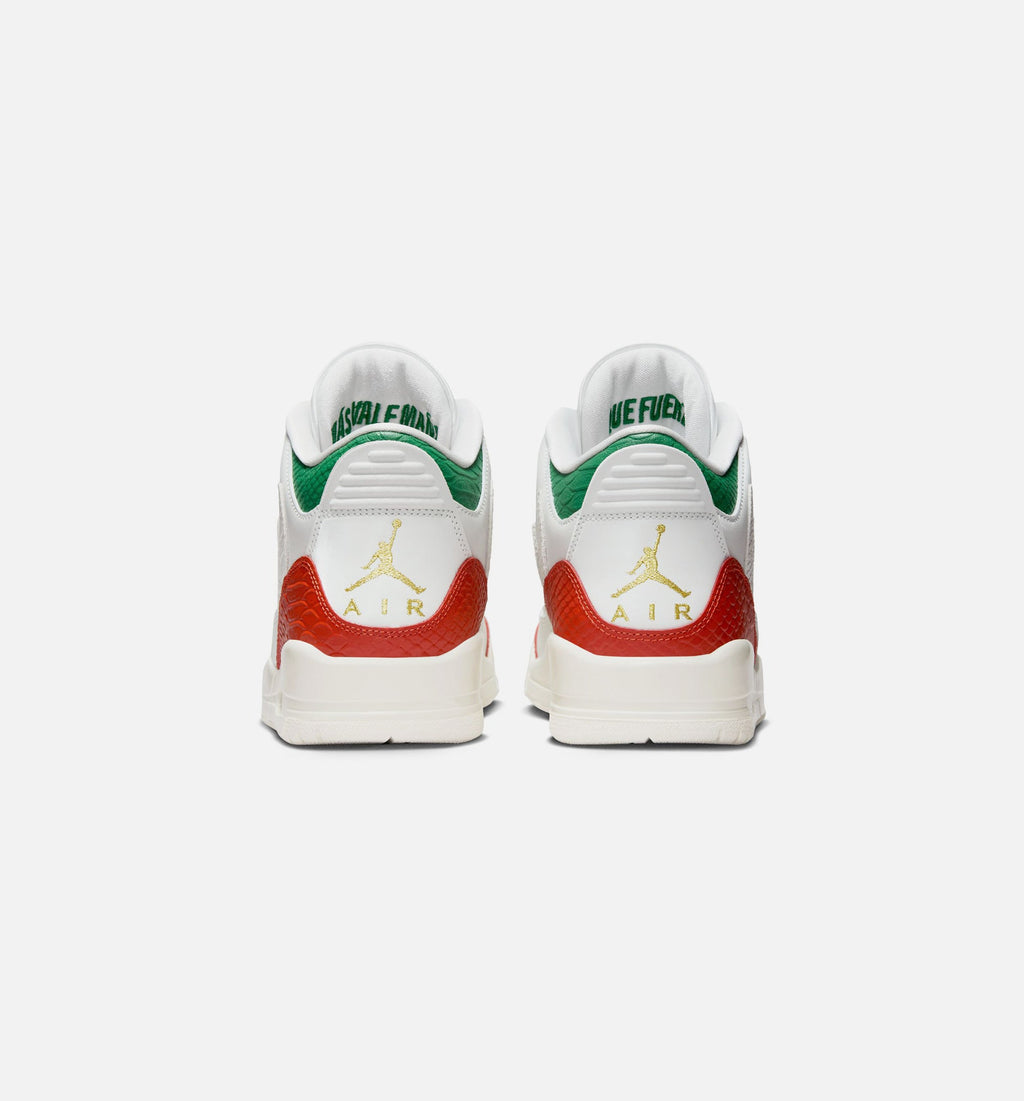 Air Jordan 3 Retro "El Vuelo" Men's Lifestyle Shoes – Summit White/Pine Green/Dragon Red/Metallic Gold