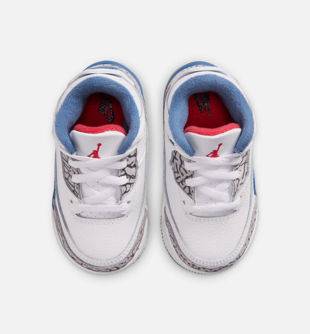 Air Jordan 3 Retro OG "True Blue" Infant/Toddler Lifestyle Shoes – White/Fire Red/True Blue