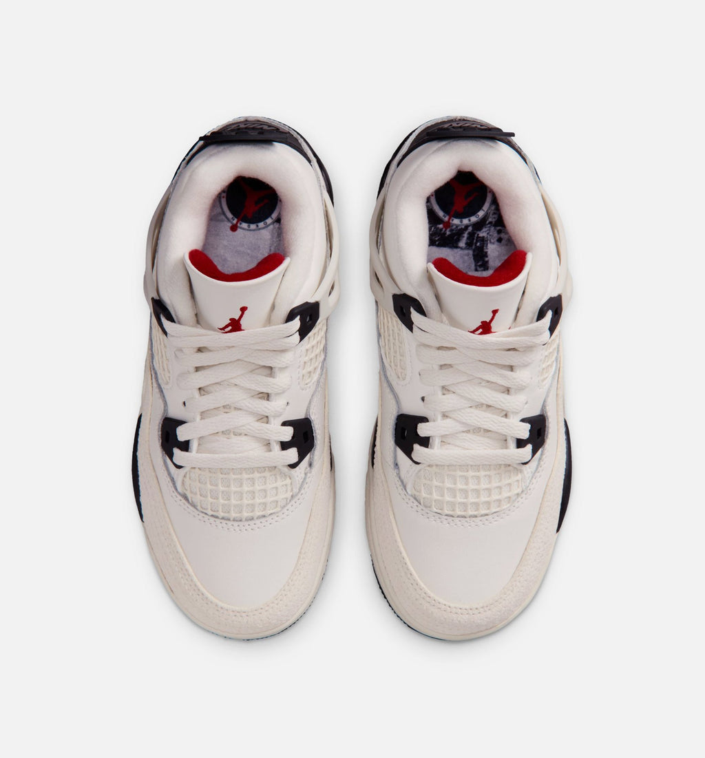 Air Jordan 4 Retro "Flight Club" Preschool Lifestyle Shoes – Sail/Black/University Red