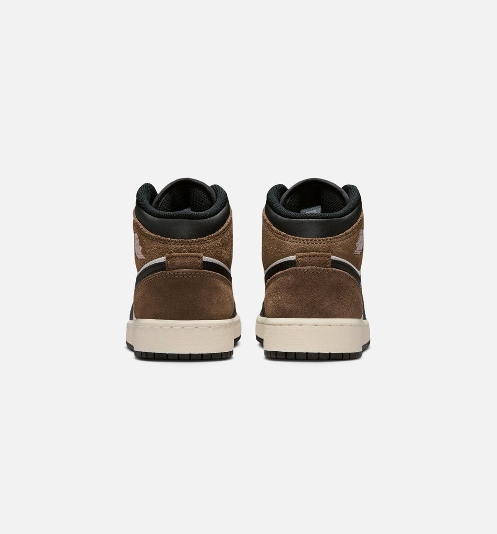 Air Jordan 1 Mid "Palomino" Grade School Lifestyle Shoes – Black/Phantom/Palomino/University Red