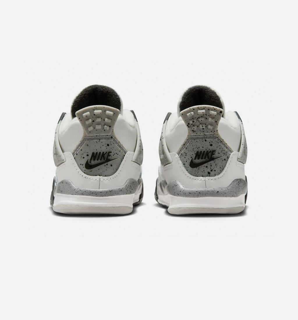 Air Jordan 4 Retro "White Cement" Infant/Toddler Lifestyle Shoes – Summit White/Fire Red/Cement Grey/Black