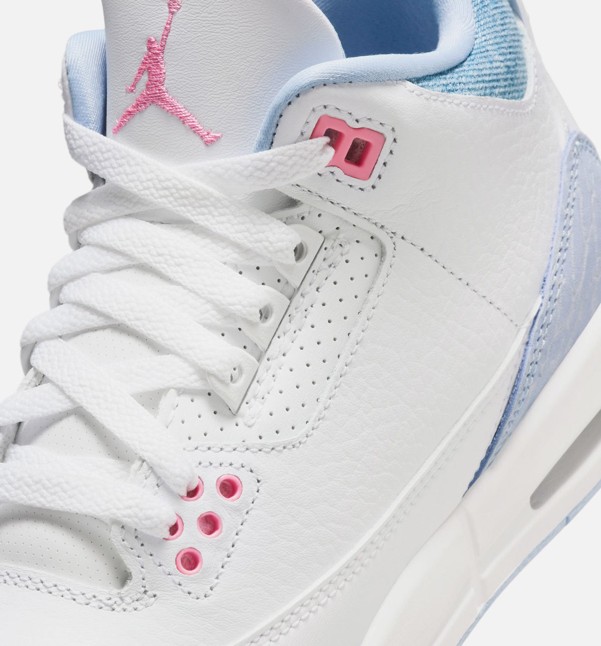 Air Jordan 3 Retro "Cobalt Bliss" Grade School Lifestyle Shoes – White/Cobalt Bliss/Football Grey/Pink Glow
