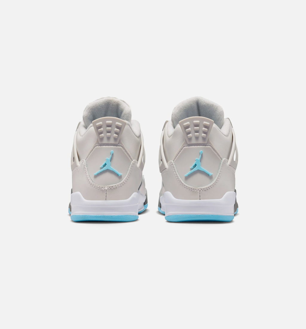 Air Jordan 4 Retro "Blue Chill" Preschool Lifestyle Shoes – Photon Dust/Blue Chill/Flat Pewter/White/Blue Tint
