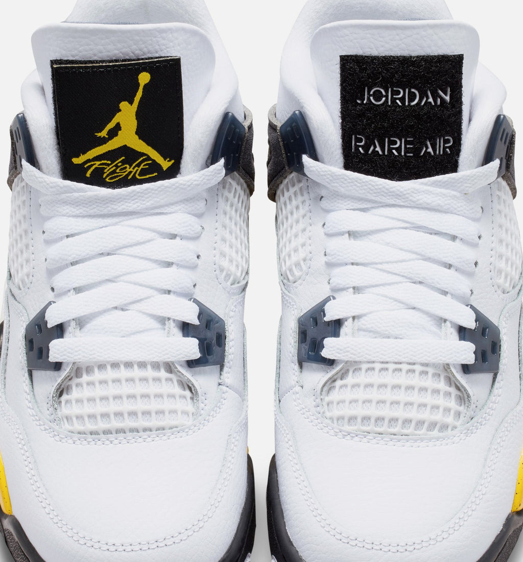 Air Jordan 4 Retro "Rare Air" Tour Yellow Grade School Lifestyle Shoes – White/Dark Blue Grey/Black/Tour Yellow