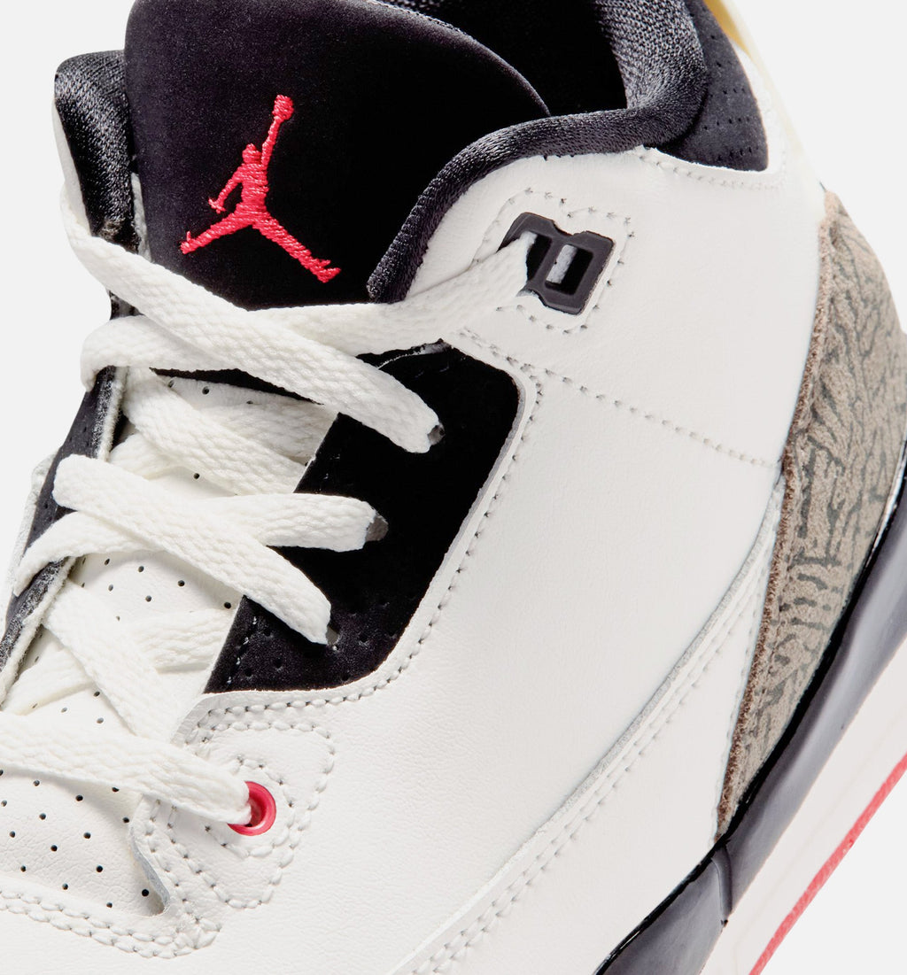 Air Jordan 3 Retro Sail and University Red Preschool Lifestyle Shoes – Sail/Black/University Red/Pale Ivory