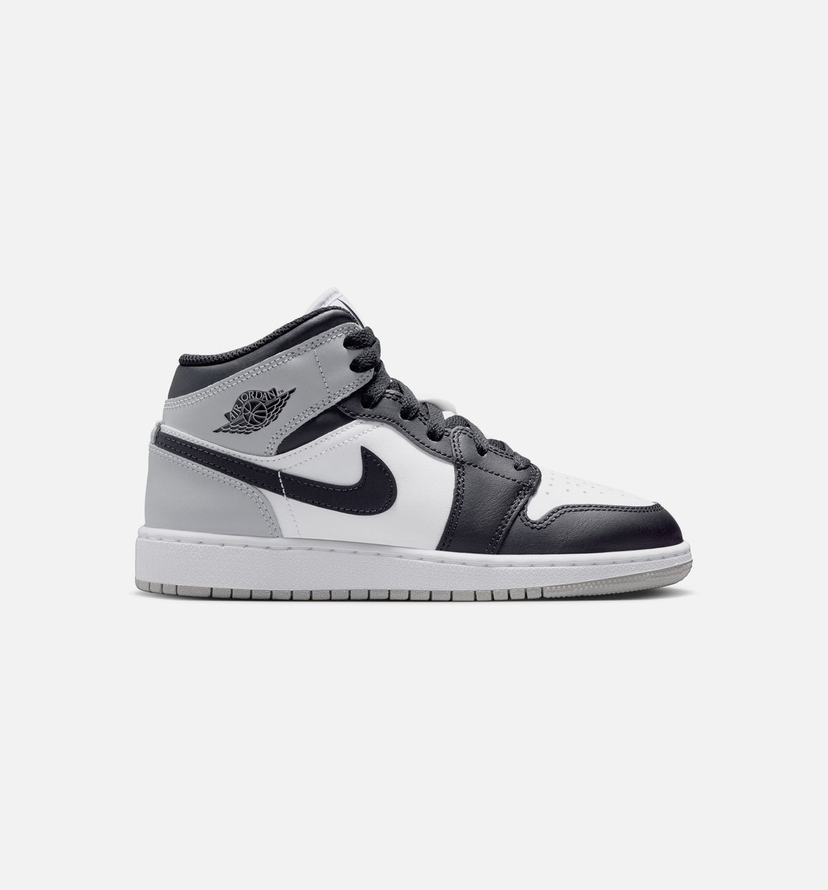 Air Jordan 1 Mid "Light Smoke Grey" Grade School Lifestyle Shoes – White/Light Smoke Grey/Black