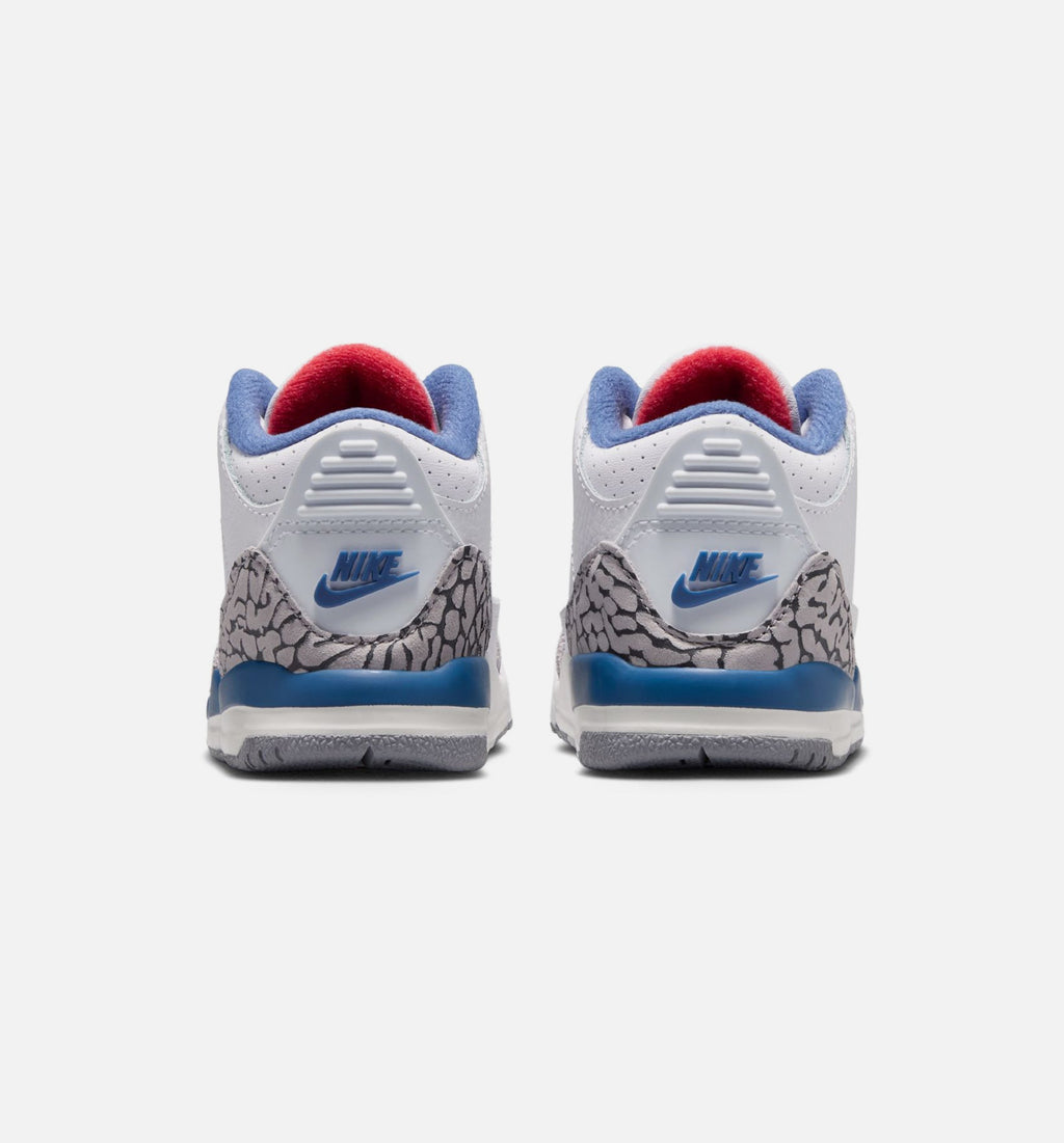Air Jordan 3 Retro OG "True Blue" Infant/Toddler Lifestyle Shoes – White/Fire Red/True Blue