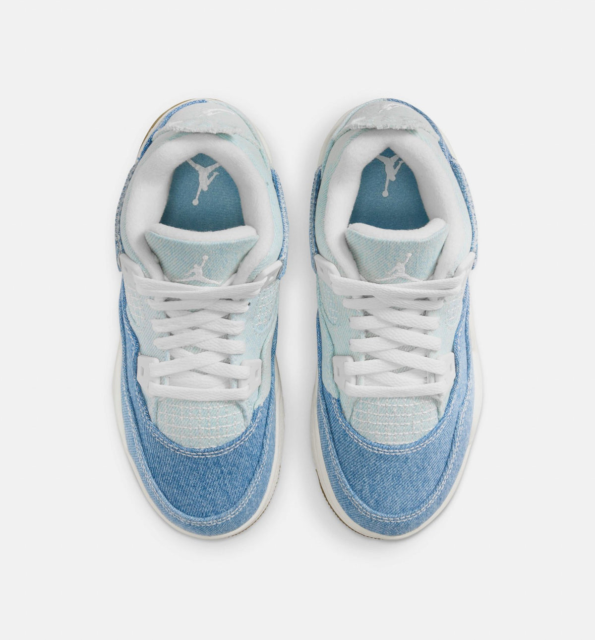 Air Jordan 4 Retro "Worn Blue" Preschool Lifestyle Shoes – Sail/Worn Blue/Metallic Gold